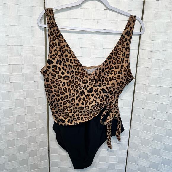 Summersalt Perfect Wrap One Piece Size 16 (XL) Leopard Print - Picture 1 of 13